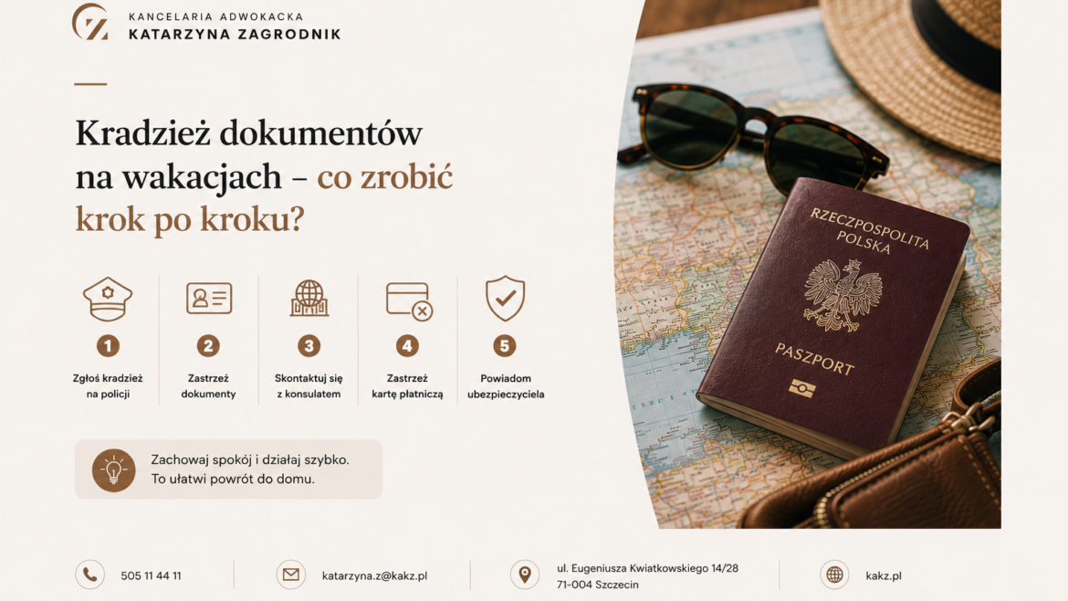 Kradzież dokumentów na wakacjach – co zrobić krok po kroku?