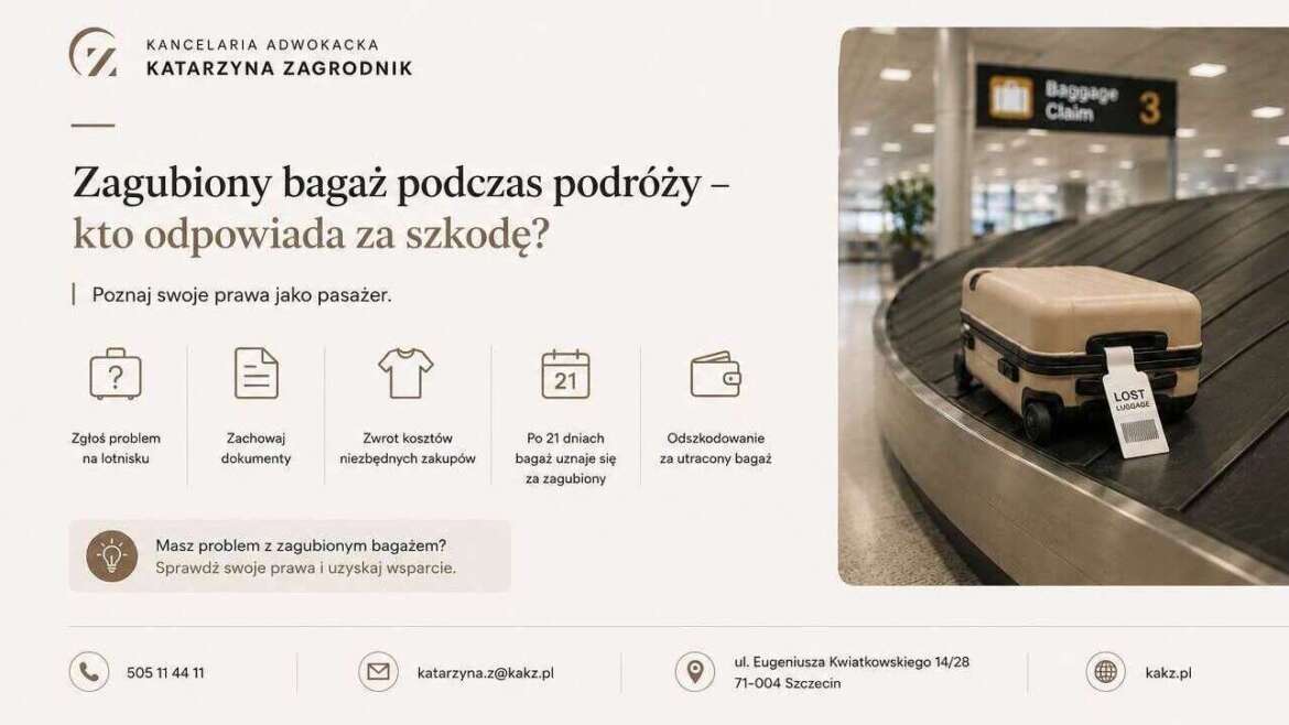 Zagubiony bagaż podczas podróży – kto odpowiada za szkodę?